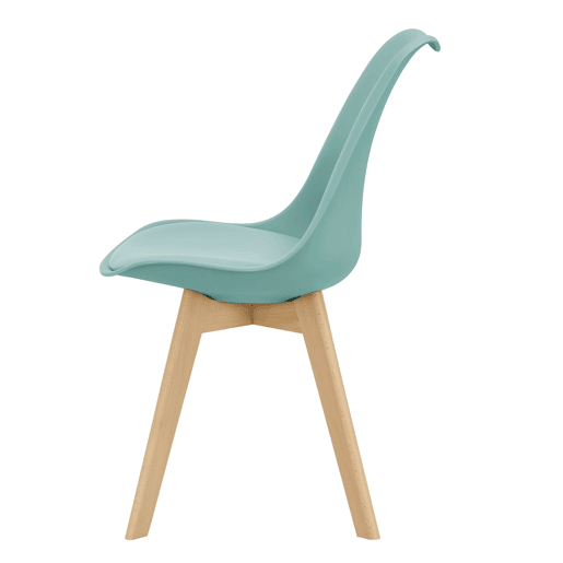 Conjunto de 2 cadeiras de jantar Fläten Pele sintética e pernas de faia 82x49x54cm Verde menta en.casa