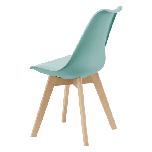 Conjunto de 2 cadeiras de jantar Fläten Pele sintética e pernas de faia 82x49x54cm Verde menta en.casa