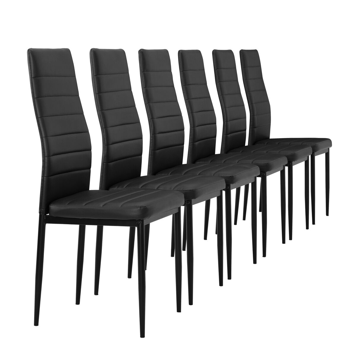 Set de 6 sillas de comedor Lidköping con respaldo alto tapizada