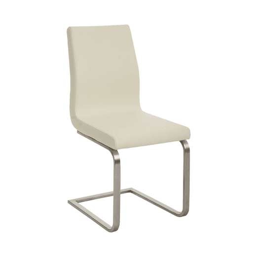 Silla de comedor Belfort Simil cuero Crema 50X40X90 cm