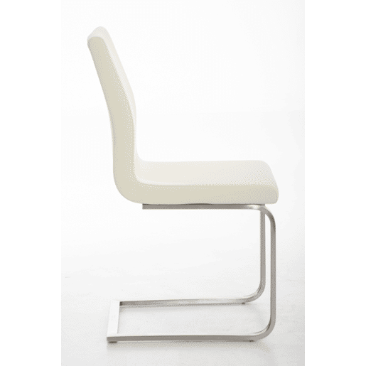 Silla de comedor Belfort Simil cuero Crema 50X40X90 cm