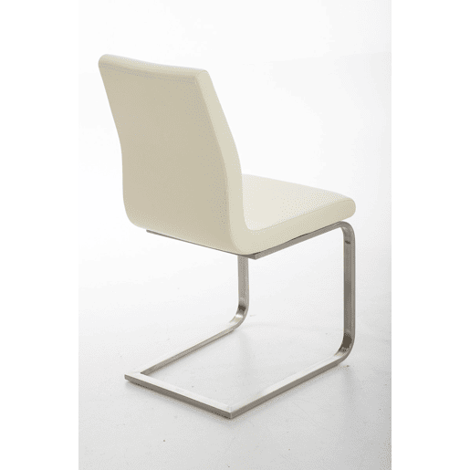 Silla de comedor Belfort Simil cuero Crema 50X40X90 cm