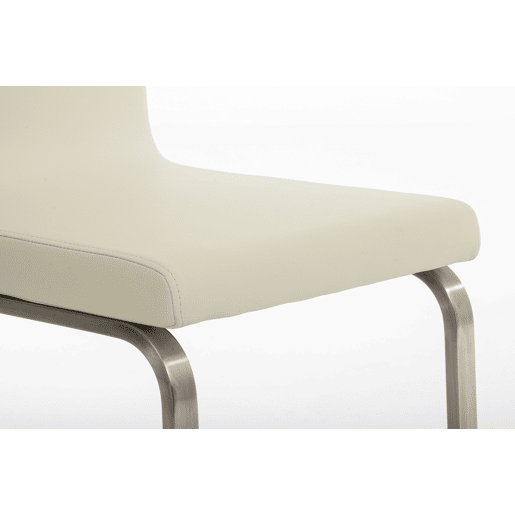 Silla de comedor Belfort Simil cuero Crema 50X40X90 cm