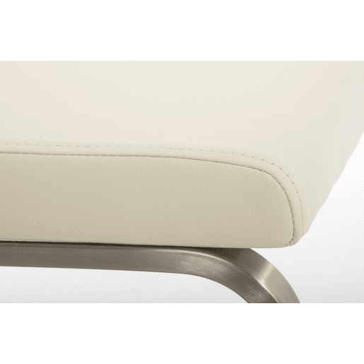 Silla de comedor Belfort Simil cuero Crema 50X40X90 cm