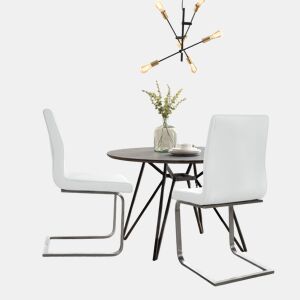 Silla de comedor Belfort Simil cuero Blanco 50X40X90 cm