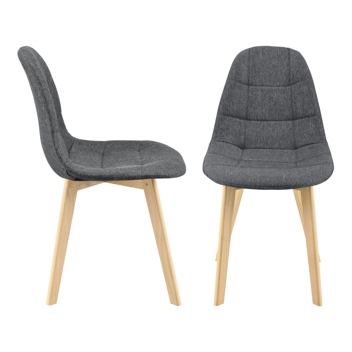 Set de 2 Sillas de Comedor Kopparberg Tapizado Madera de Haya