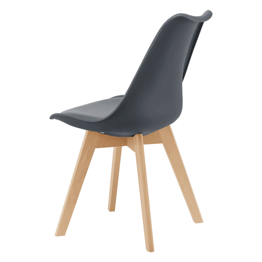 Conjunto de 2 cadeiras de jantar Fläten Pele sintética e pernas de faia 82x49x54cm Cinzento en.casa