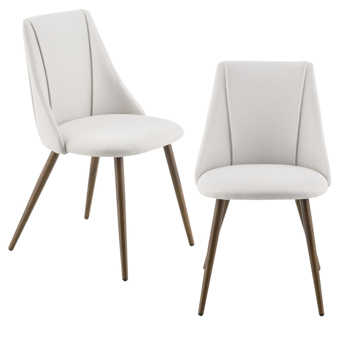 Juego de 2x sillas de comedor danzig tapizado en tela - 83 x 50 x 53 cm beige [en.casa]