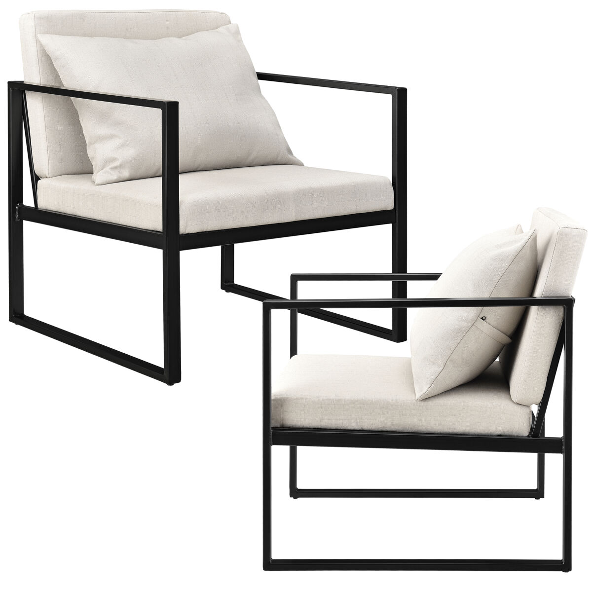 Set de 2x Sillones de comedor Ragusa textil y hierro