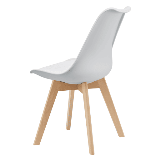 Conjunto de 2 cadeiras de jantar Fläten Pele sintética e pernas de faia 82x49x54cm Branco en.casa