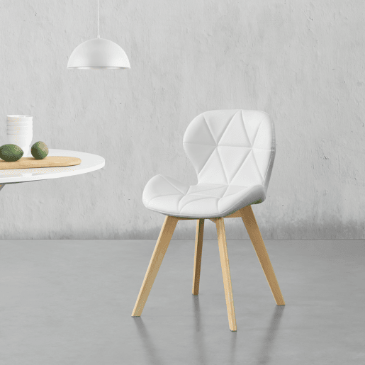 Cadeira de jantar Älmhult conjunto de 2 78x47x52 cm em pele sintética Branco en.casa