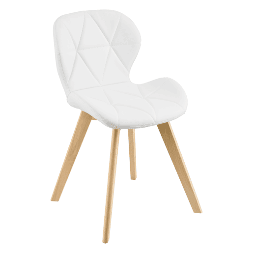 Cadeira de jantar Älmhult conjunto de 2 78x47x52 cm em pele sintética Branco en.casa