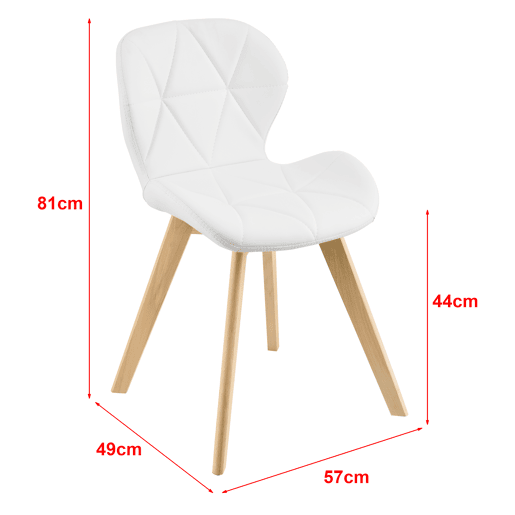 Cadeira de jantar Älmhult conjunto de 2 78x47x52 cm em pele sintética Branco en.casa
