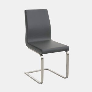 Silla de comedor Belfort Simil cuero Gris 50X40X90 cm