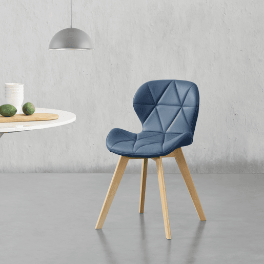 Cadeira de jantar Älmhult conjunto de 2 78x47x52 cm em pele sintética Azul en.casa