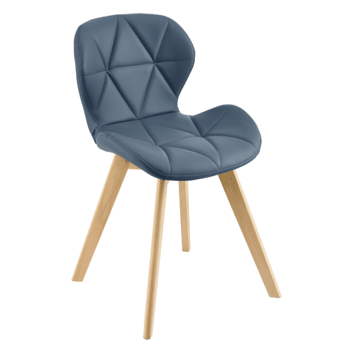 Cadeira de jantar Älmhult conjunto de 2 78x47x52 cm em pele sintética Azul en.casa