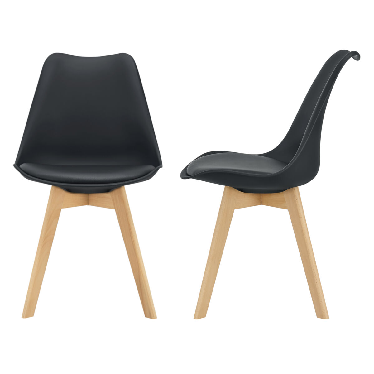 Set de 2x sillas de comedor Fläten estilo escandinavo madera
