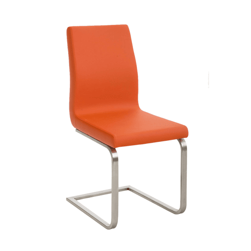 Silla de comedor Belfort Simil cuero Naranja 50X40X90 cm