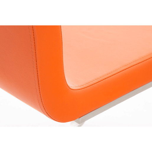 Silla de comedor Belfort Simil cuero Naranja 50X40X90 cm