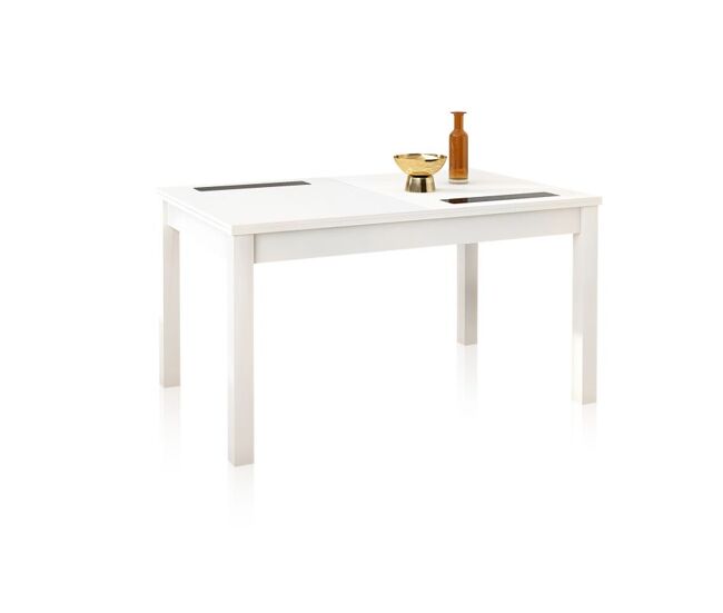 Mesa de comedor extensible en blanco 140-180x90 cm Nuka Blanco 140–180 x 75 x 90 cm