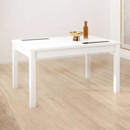 Mesa de jantar extensível Nuka Branco 140u2013180 x 75 x 90 cm