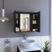 Armario Artemisa para Baño con Espejo Central y Almacenamiento Multi-Estante Negro Armario Artemisa para Baño con Espejo Central y Almacenamiento Multi-Estante Negro Negro