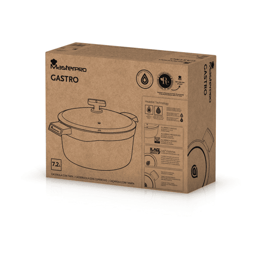 Caçarola com Tampa Masterpro GASTRO REECO MP Preto Alumínio