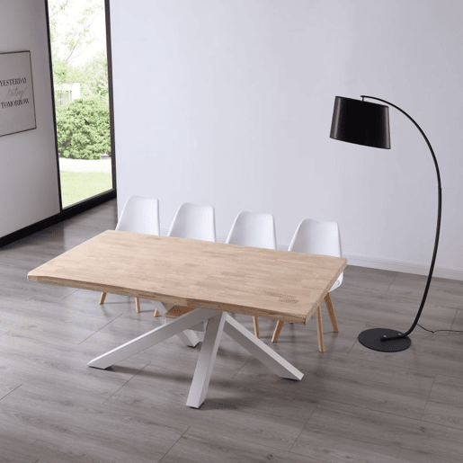 Mesa de jantar Xena Fit 180 Carvalho - Branco 180 x 76 x 100 cm