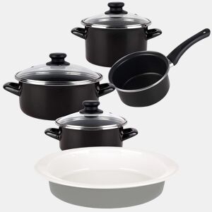 7 pedaços de traje de cozinha de aço vitrificado
