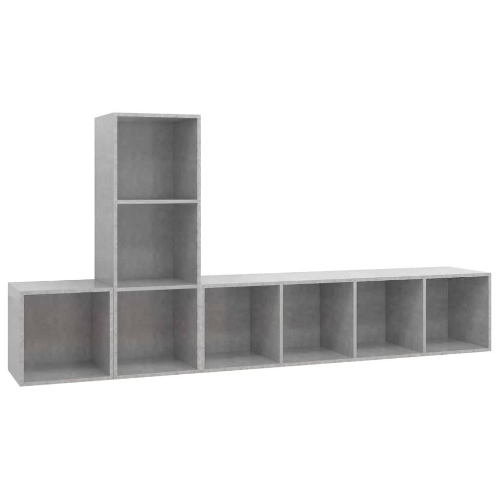 set de muebles de salon 3 piezas madera ingenieria gris hormigon