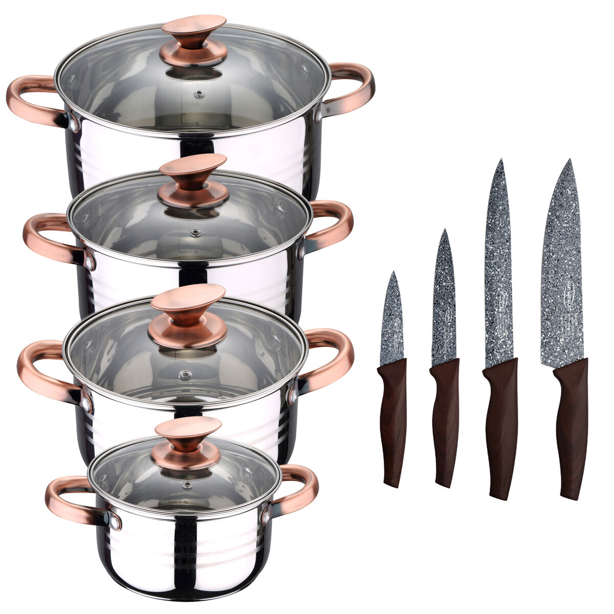 Bateria De Cocina 8 Piezas Apta Para Induccion