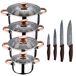 Bateria De Cocina 8 Piezas Apta Para Induccion Bateria De Cocina 8 Piezas Apta Para Induccion Cromo