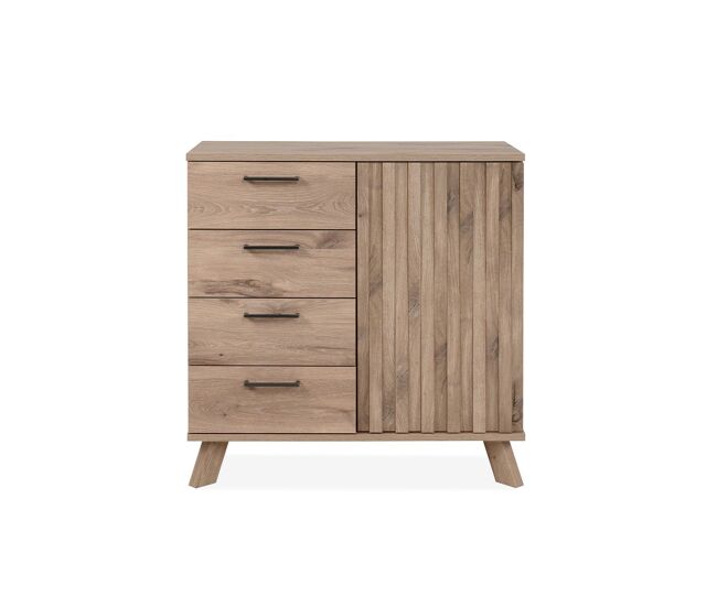 Aparador 4 cajones 1 puerta decorado roble l85 cm - opole