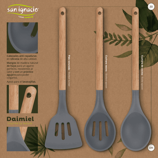 8 peças Bateria de cozinha adequada para indução San Ignacio hita em aço inoxidável com conjunto de 3 utensílios de cozinha em silicone Daimiel