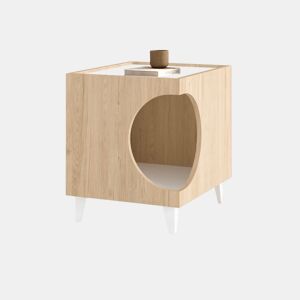 Mesa de cabeceira Homely Pets Carvalho - Branco 40 x 49 x 50 cm