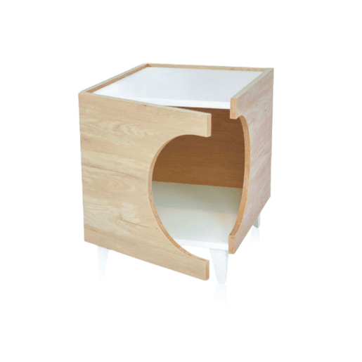 Mesa de cabeceira Homely Pets Carvalho - Branco 40 x 49 x 50 cm