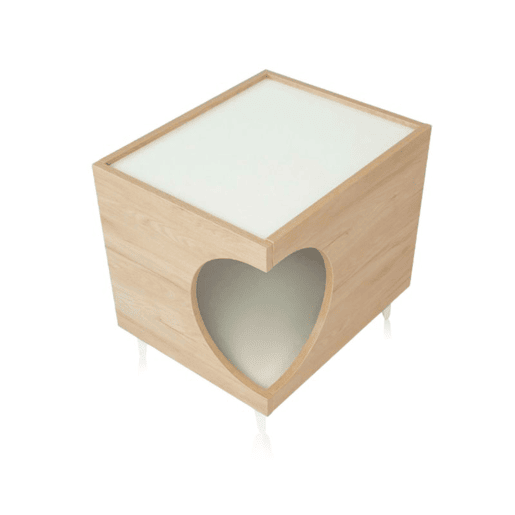 Mesa de cabeceira Homely Pets Carvalho - Branco 40 x 49 x 50 cm