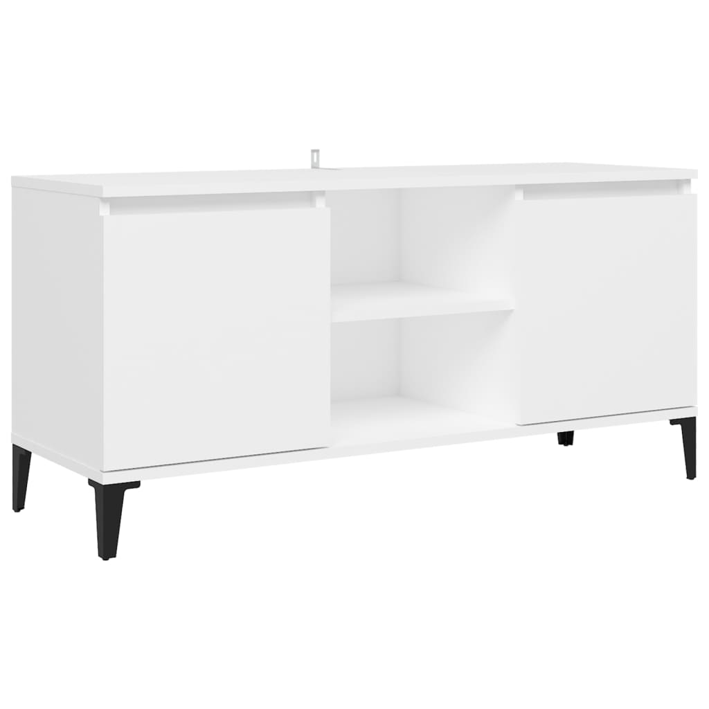 mueble de tv con patas de metal blanco 1035x35x50 cm