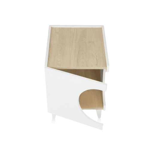 Mesa de cabeceira Homely Pets Branco - Carvalho 40 x 49 x 50 cm