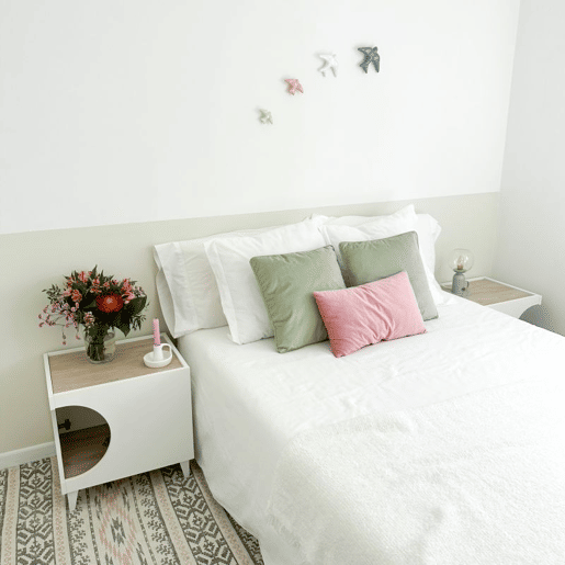 Mesa de cabeceira Homely Pets Branco - Carvalho 40 x 49 x 50 cm