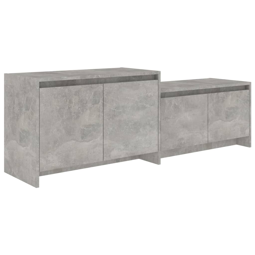 mueble de tv madera contrachapada gris hormigon 1465x35x50 cm