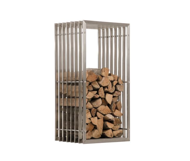 Leñero irving de acero inoxidable metal acero inoxidable 40x50x100 cm