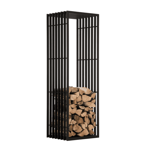 Estantería para Guardar la Leña Irving Metal Negro mate 40X50X150 cm