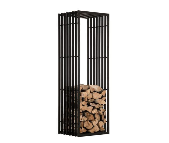 Estantería para guardar la leña irving metal negro mate 40x50x150 cm