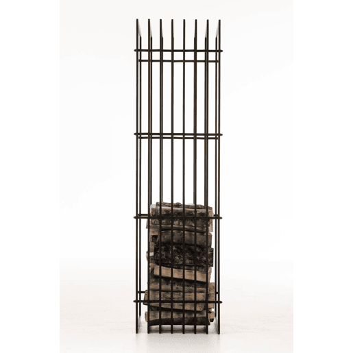 Estantería para Guardar la Leña Irving Metal Negro mate 40X50X150 cm