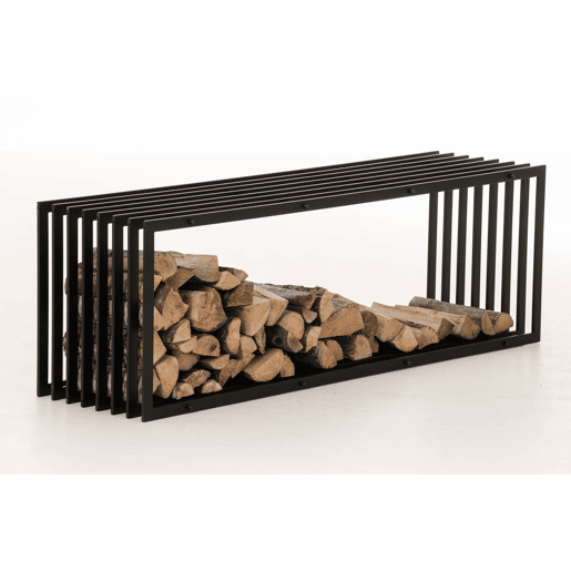 Estantería para Guardar la Leña Irving Metal Negro mate 40X50X150 cm
