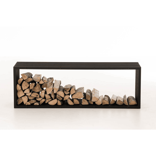 Estantería para Guardar la Leña Irving Metal Negro mate 40X50X150 cm