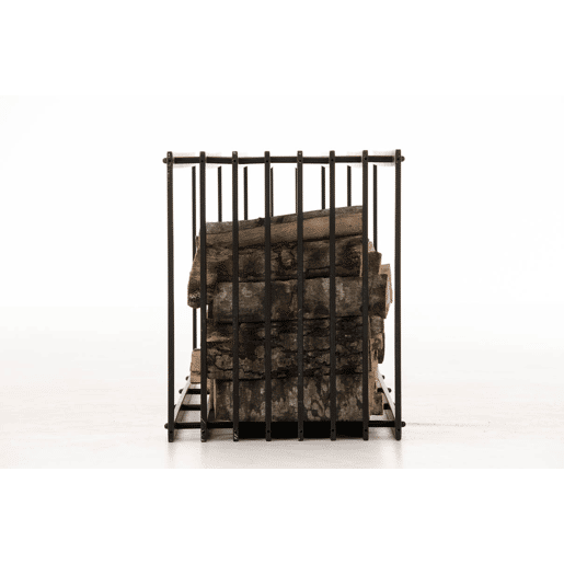 Estantería para Guardar la Leña Irving Metal Negro mate 40X50X150 cm
