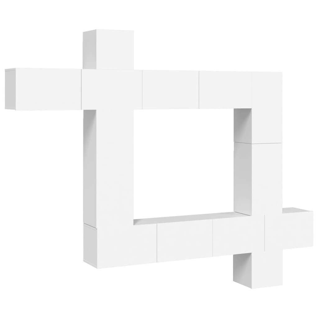 set de muebles para tv 9 piezas madera contrachapada blanco