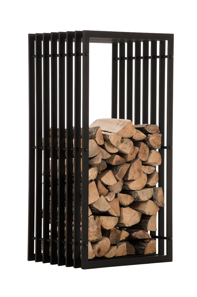 Estantería para guardar la leña irving metal negro mate 40x50x100 cm